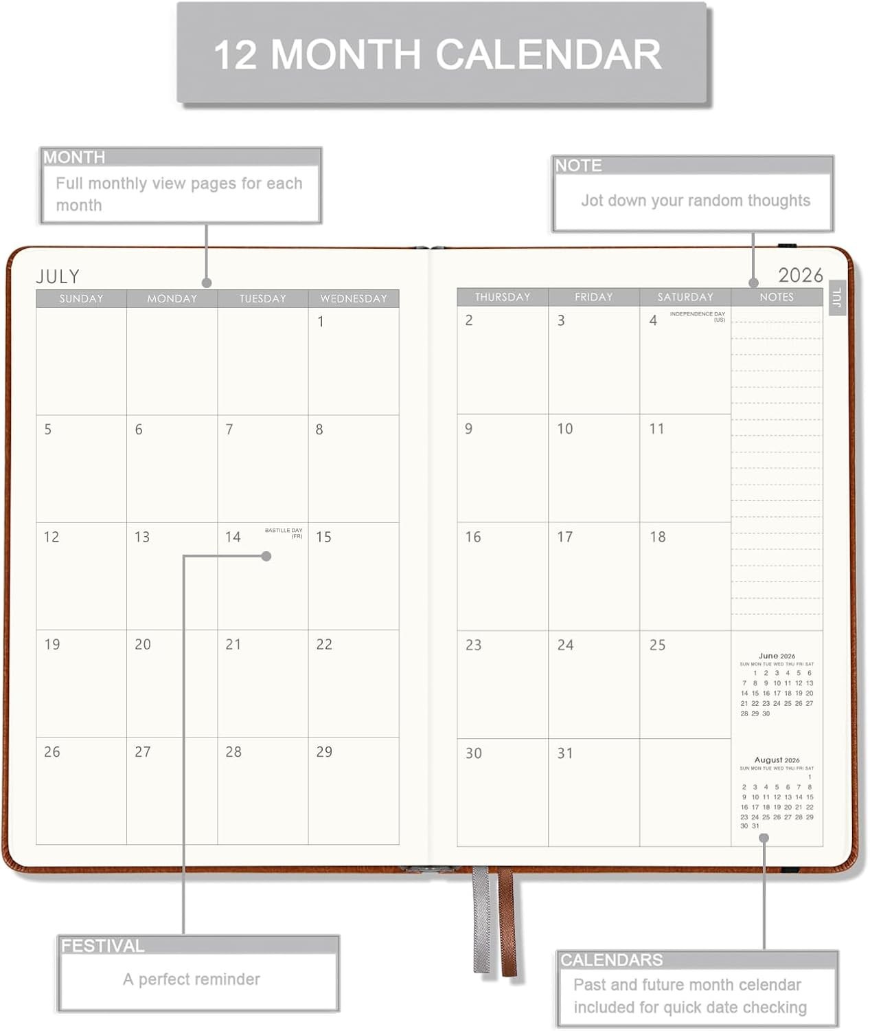 Monthly and Weekly Planning 2026-2027 with Eco-Friendly Material and Design