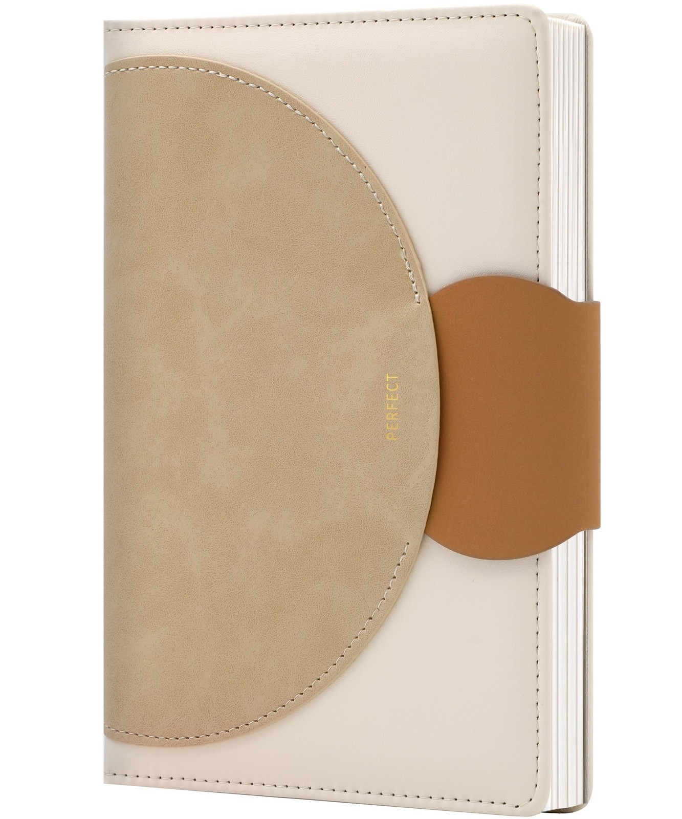 CAGIE Lined Journal for Women, 100GSM Leather Journals 5.9 x 8.59 in, Brown