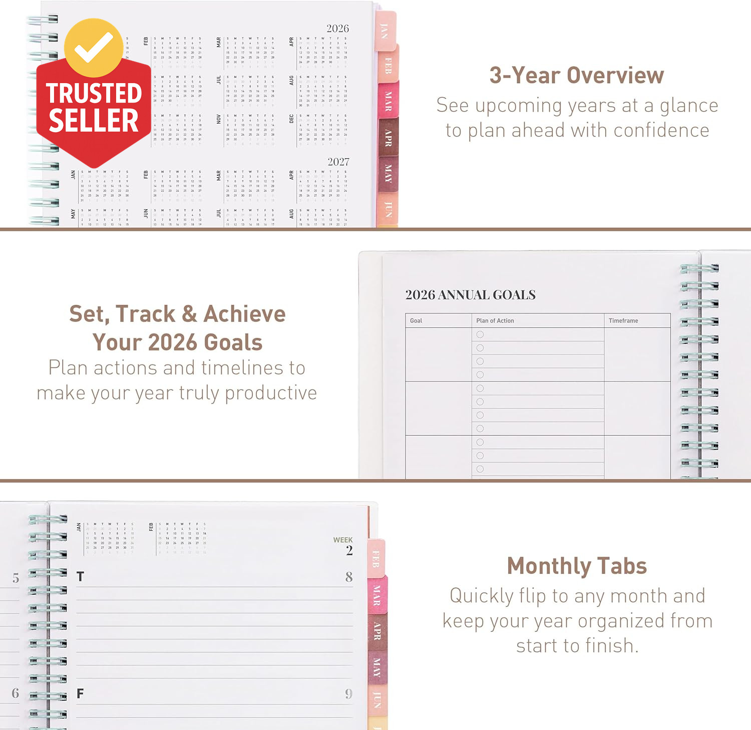 Rileys 2026 Planner, Agenda Planner with Weekly and Monthly View, Daily Agenda B