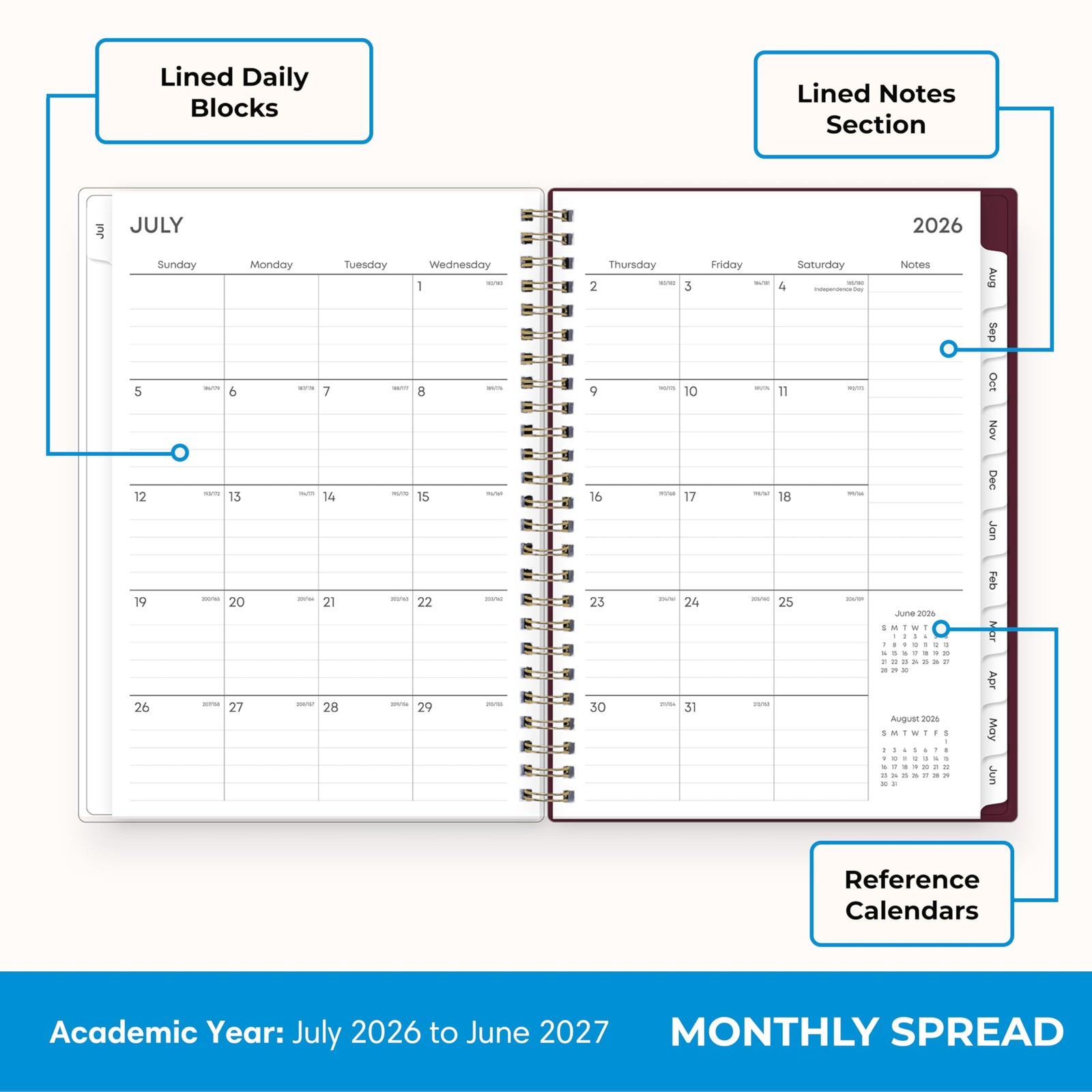 Blue Sky 2026-2027 Weekly and Monthly 5.875″ x 8.625″, Mayla- 2026/2027