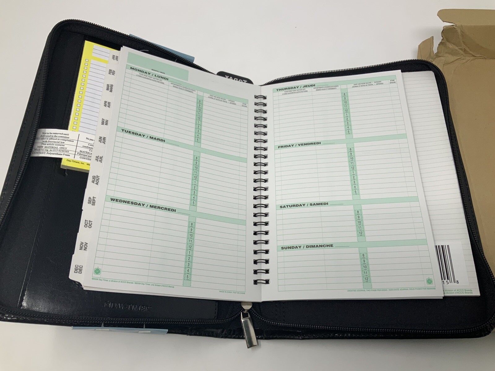 Day-Timer Wire-Bound Leather Organizer System Black #D68515