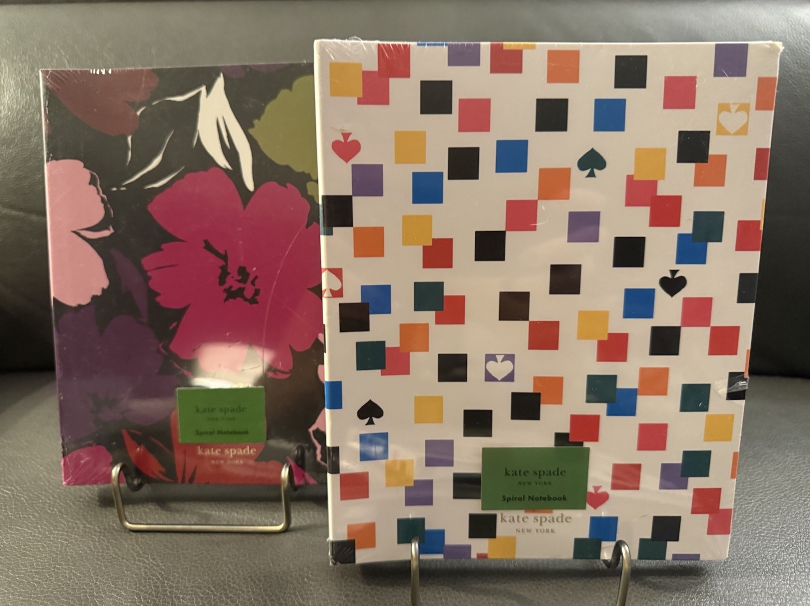 4-NWT Kate Spade New York Semi Concealed Spiral Notebooks 2 Patterns Lined Pages