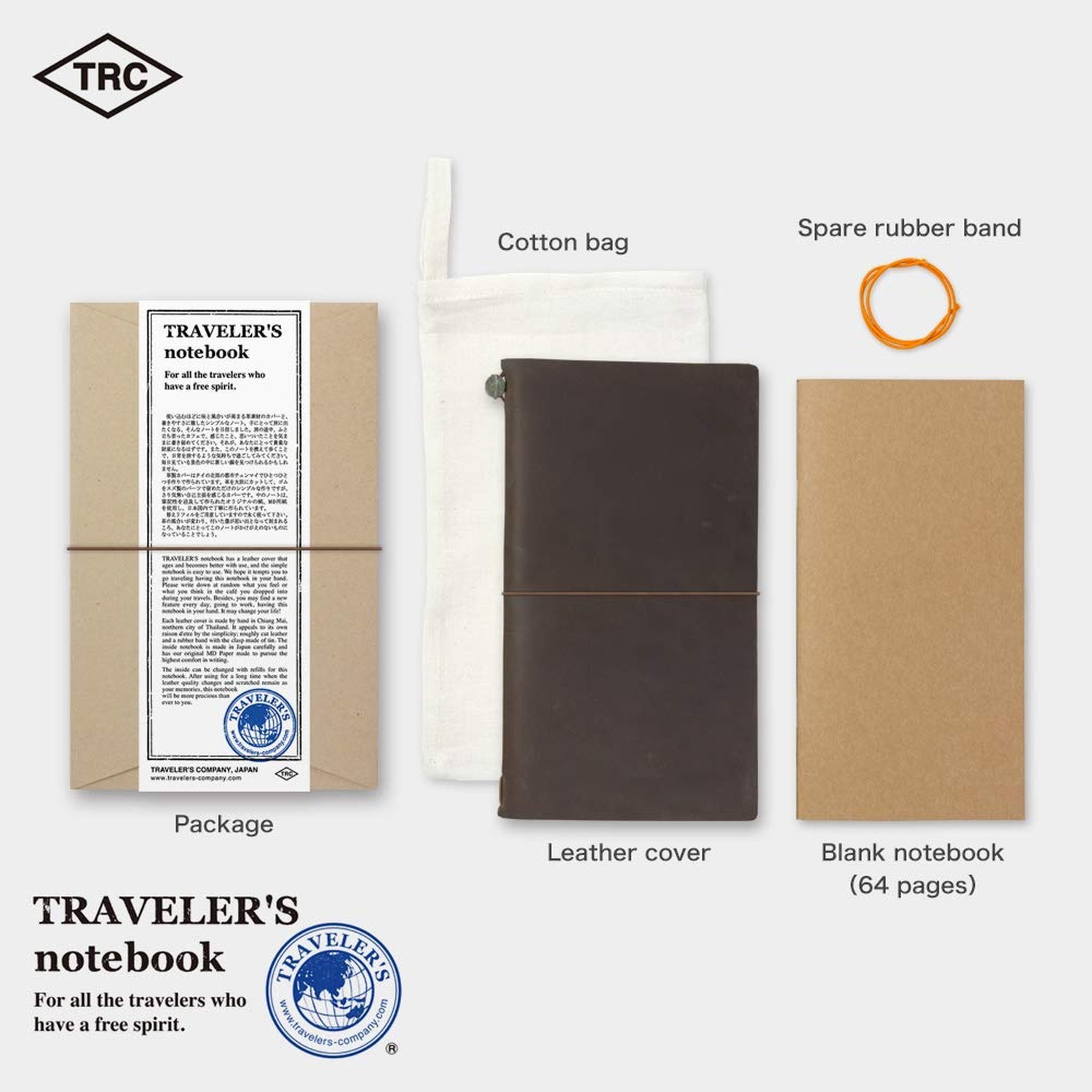 DESIGNPHIL Traveler’s Notebook, Regular Size, Brown 13715006