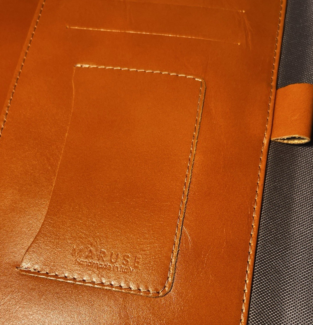 MARUSE Men or Women Portfolio Padfolio HONEY BROWN LEATHER Executive Folio ITALY