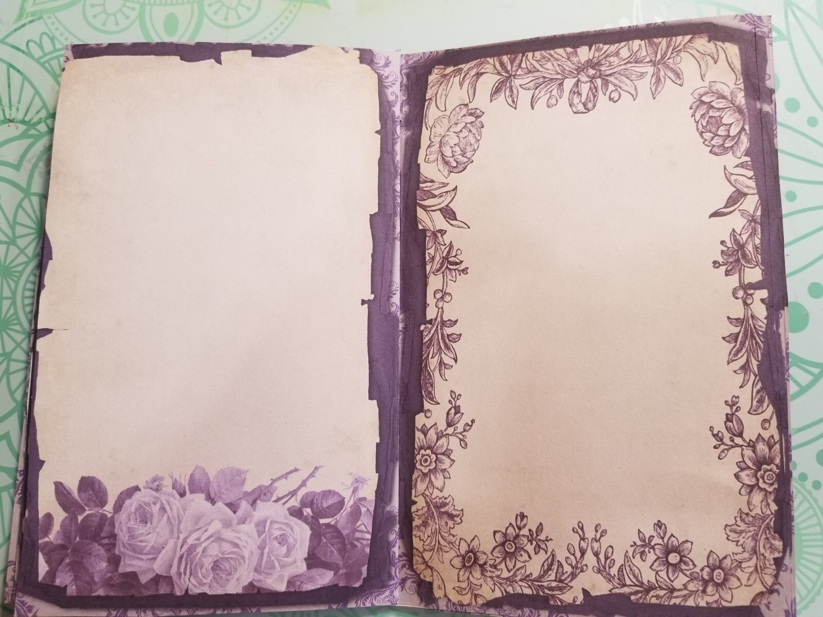 Junk Journal Booklet “LILAC & LAVENDER” HANDMADE Pockets, Cards, Tags, Ephemera