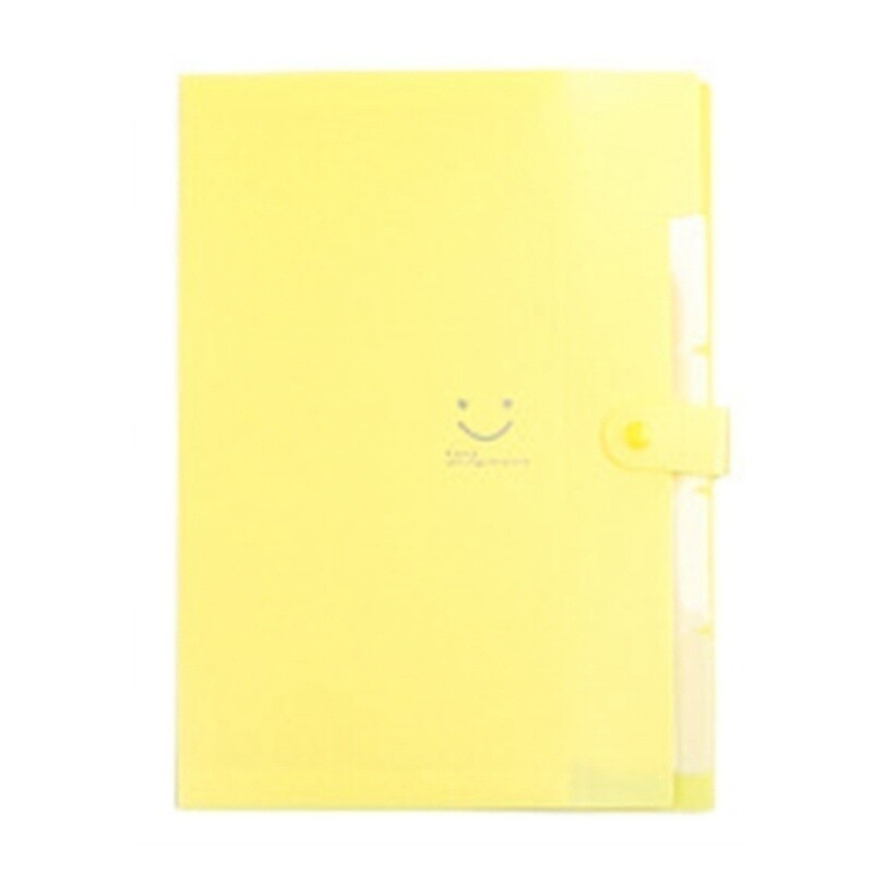 A4 Document Bag File Folder Paper Clip Smile Pocket Office Supplies