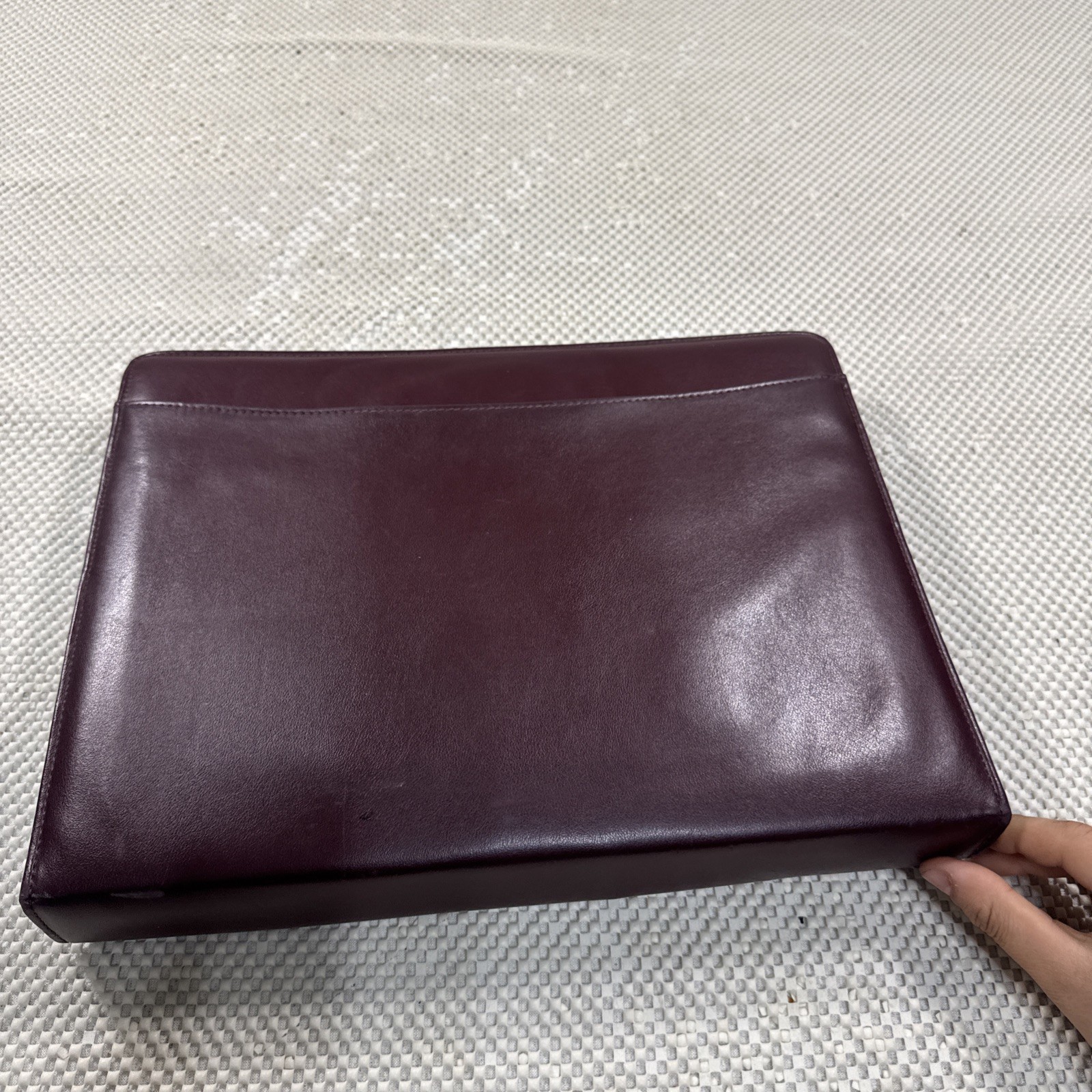Day Runner Classic Edition Burgundy Brown Leather & Inserts Full Zip Vtg 136-88
