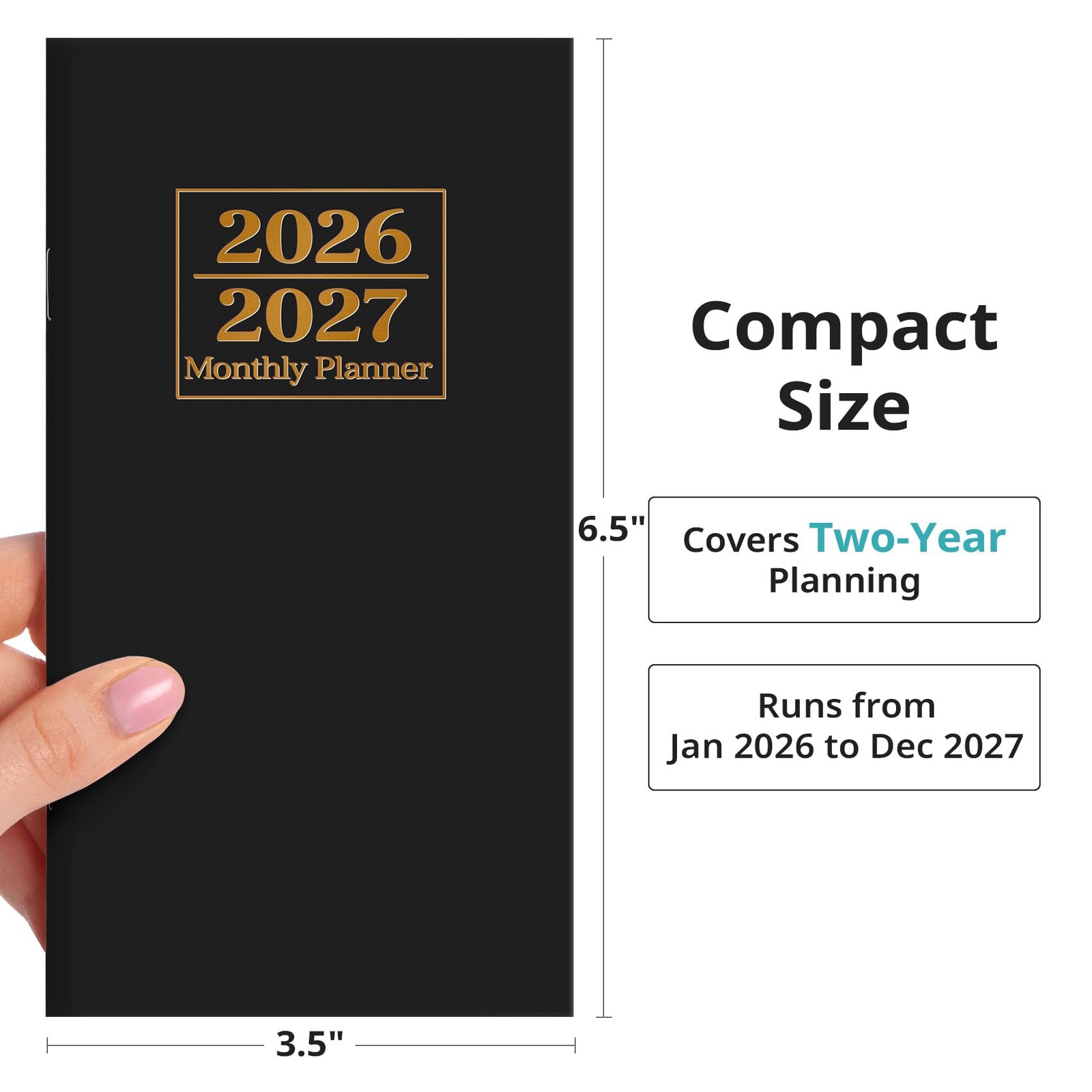 Pocket Calendar 2026-2027 for Purse, Two Year Monthly Planner Pocket Size, Ja