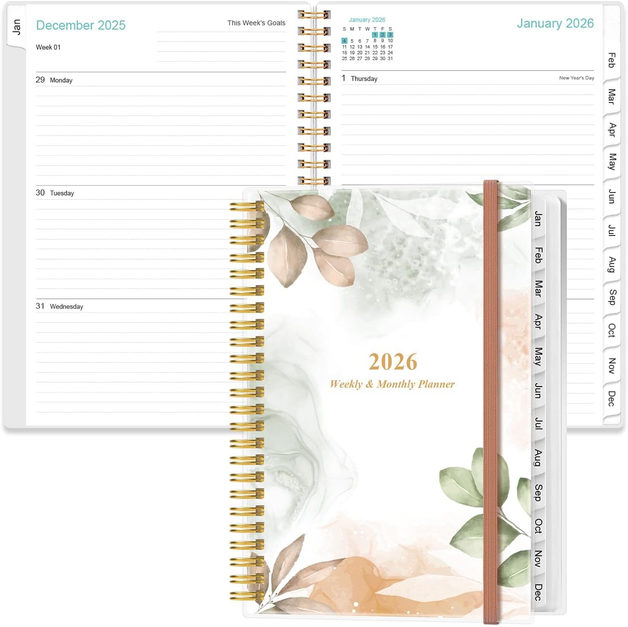 2026 Planner – A5 Weekly & Monthly Planner Spiral Bound, January 2026