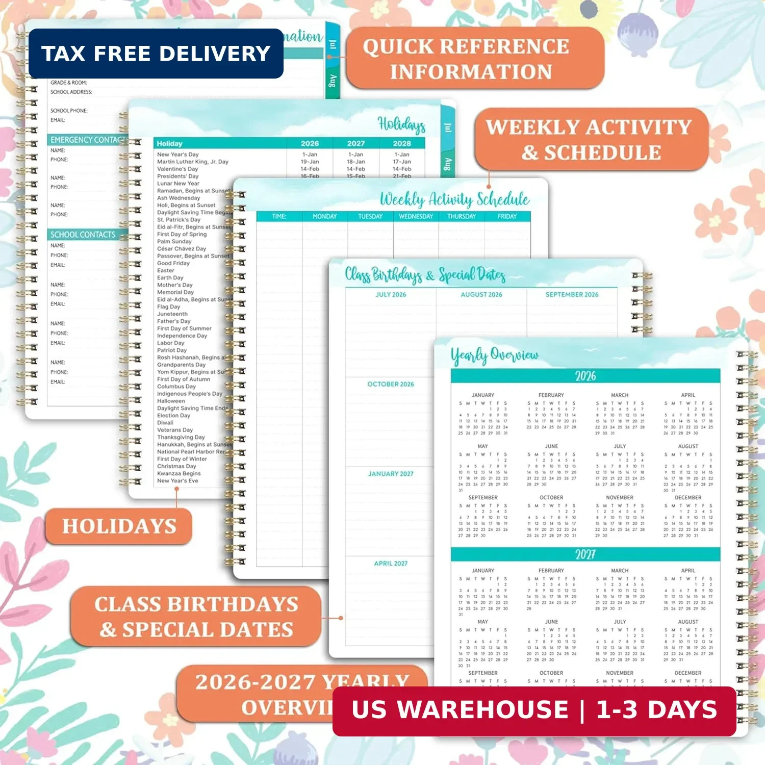 Teacher Planner 2026-2027 – Academic Planner from July 2026 – June 2027, 8.5” x