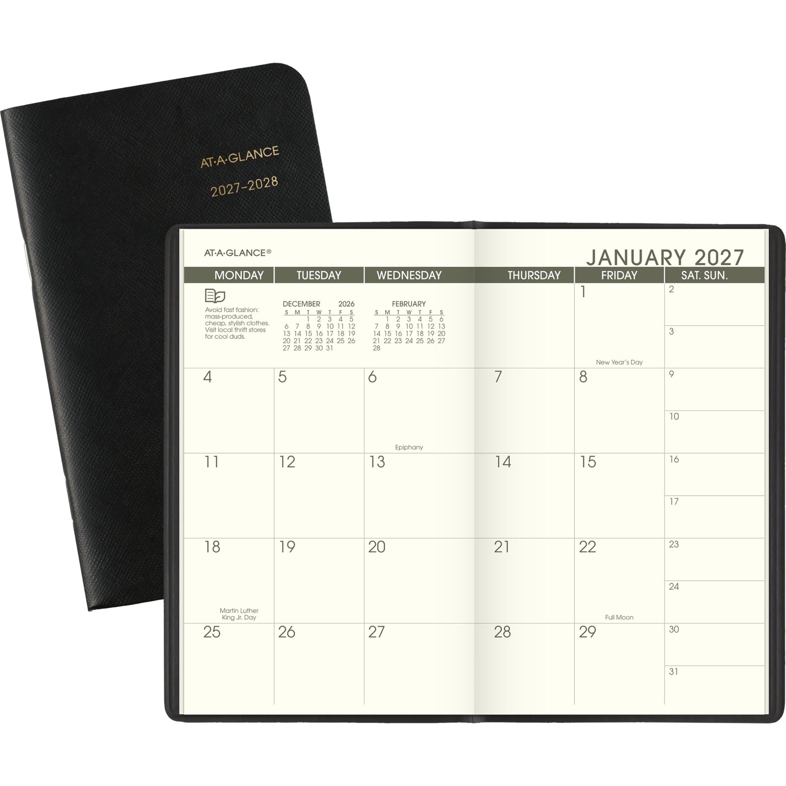 AT-A-GLANCE 2027-2028 Planner, 2-Year Monthly Planner, 3.5″ x 6″, Pocket Size