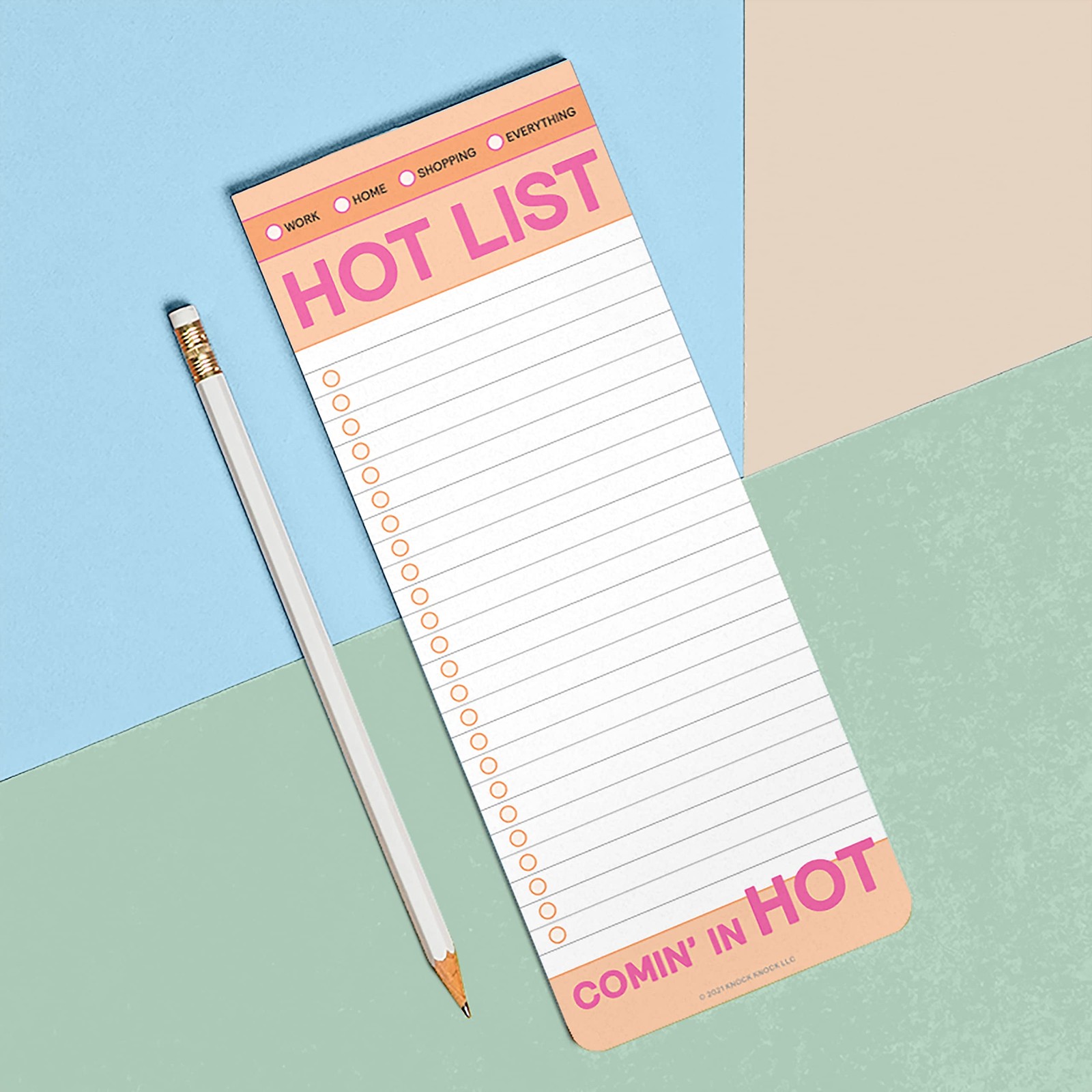 Knock Knock 1-Count Hot List Make-a-List Pad – Agenda Planner Pad & To Do Pads,