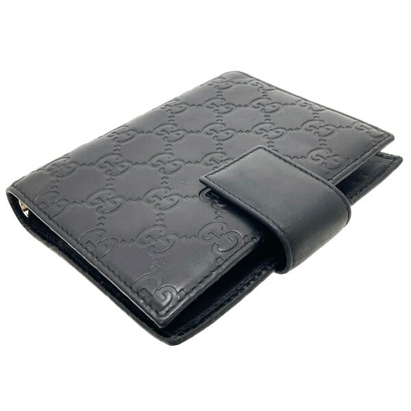 ■Authentic Gucci Shima Line Agenda Leather Planner Cover, Black, 115240. GUCCI