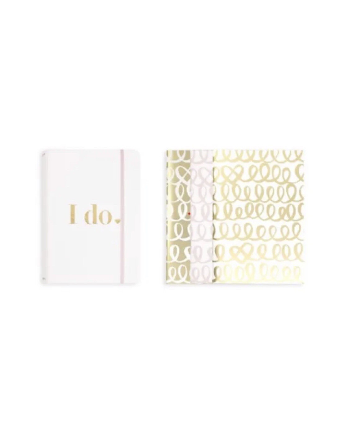 NEW Kate Spade Bridal “I Do” Pink White Gold Notebook Folio Set w/3 Notebooks