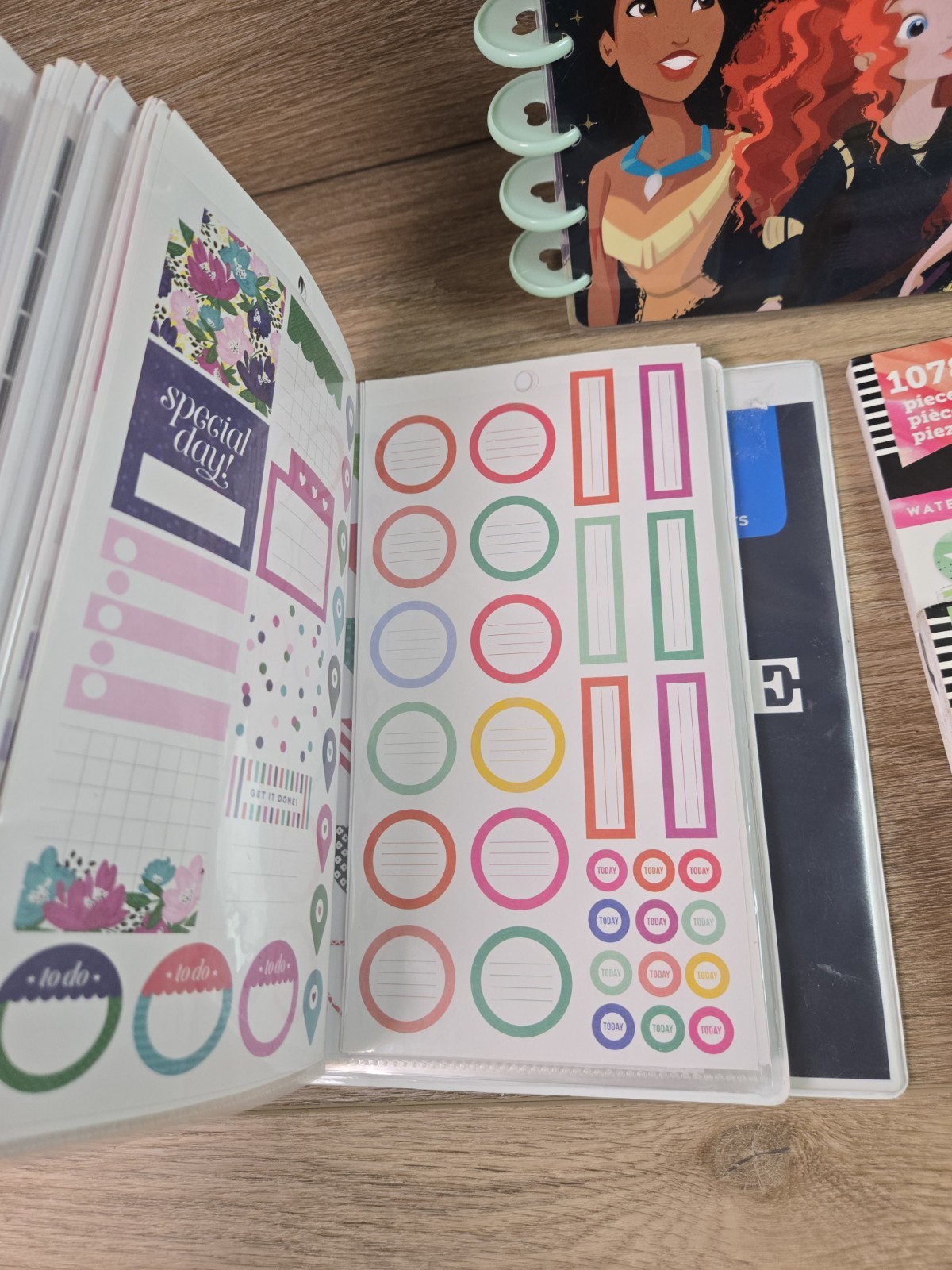 Happy Planner Haul Mix Lot. Disney Binder, 80+ Mics Calander Stickers. Get Fit
