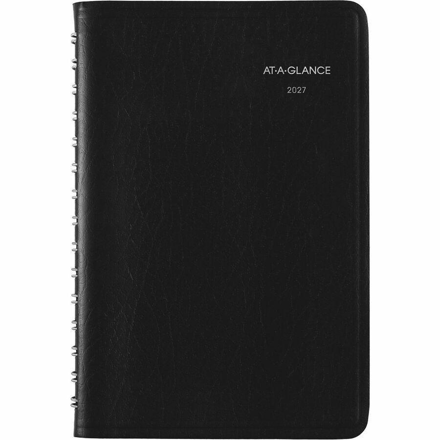 ACCO Brands Corporation DayMinder Basic Daily Planner, Black, Small, 5″ x 8″ Ite