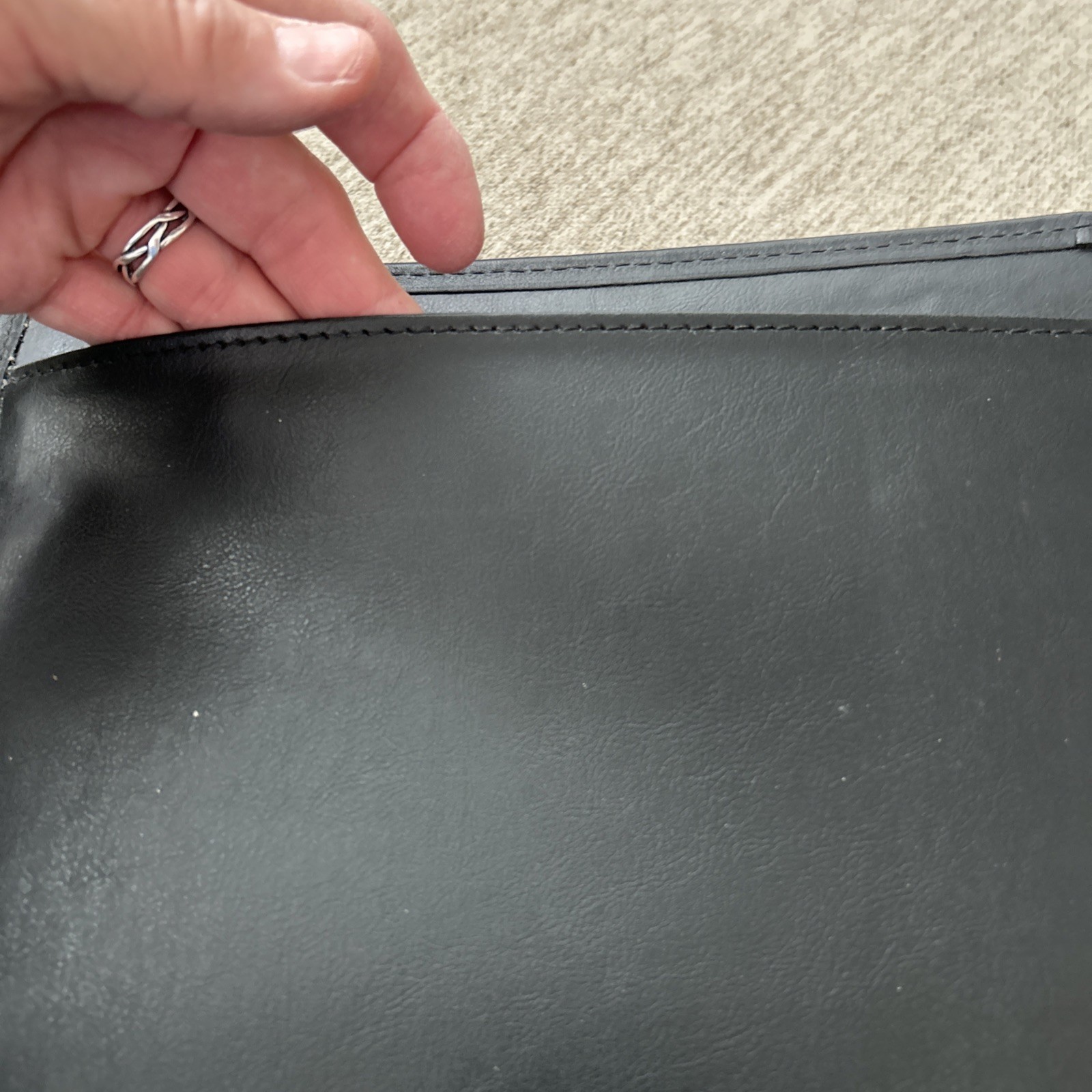 McKinley Made In America Black Leather Open 3-Ring Binder/Organizer/Legal Folio