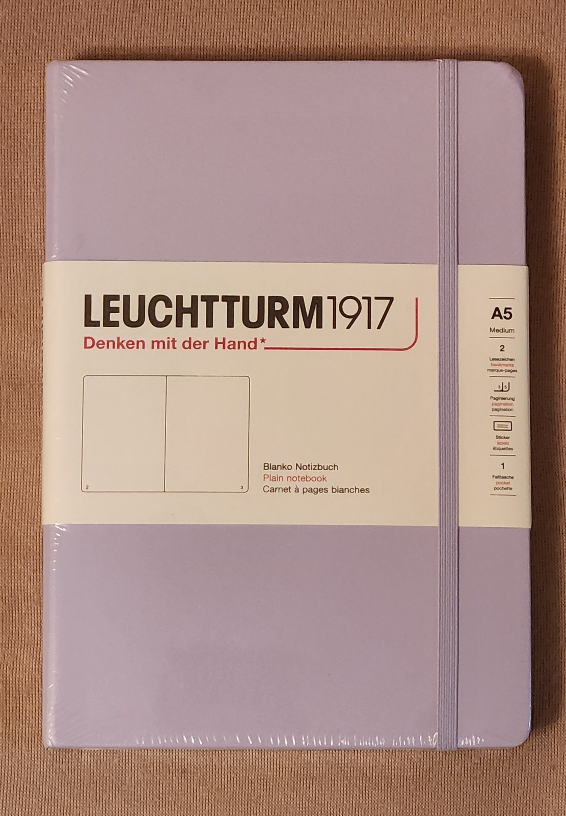 Leuchtturm 1917 Hardcover Plain (Blank) Notebook in Lilac – A5 – NEW SEALED