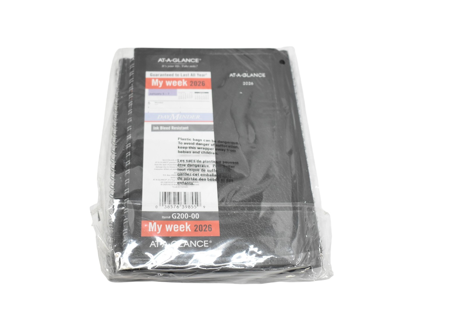 AT-A-GLANCE My Week 2026 Weekly Planner G200-00 Black Medium Lot Of 3 DayMinder