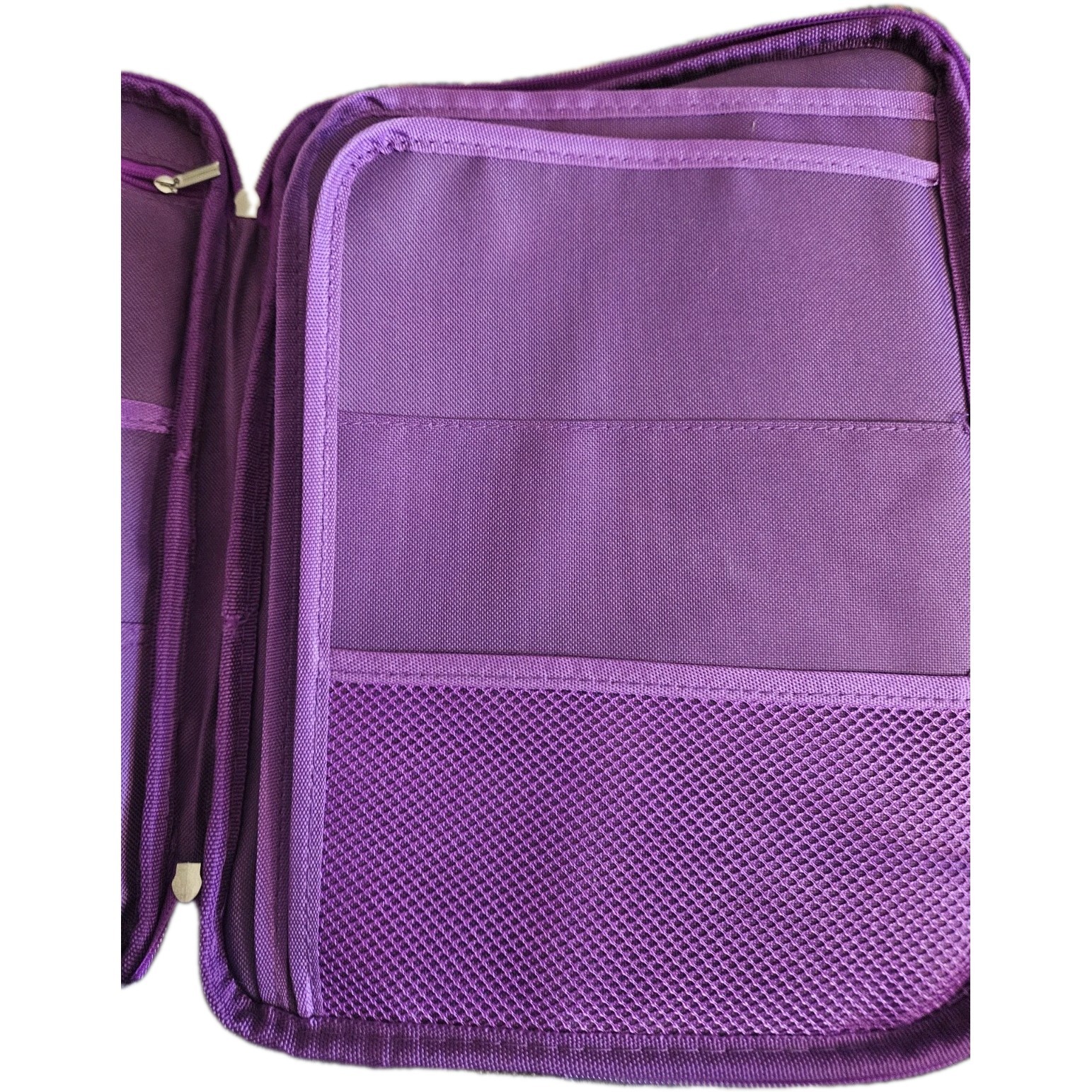 Purple Zip Around Organizer Case 13×9 – Chevron Pattern, Multi-Pocket Travel…
