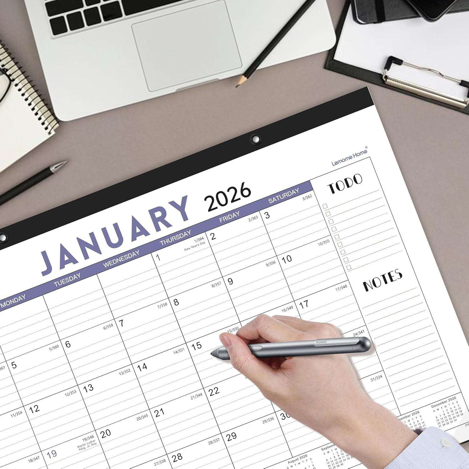 2026 Desk Calendar, 17″ x 12″ Calendar 2026, JAN x 12″, Colorful