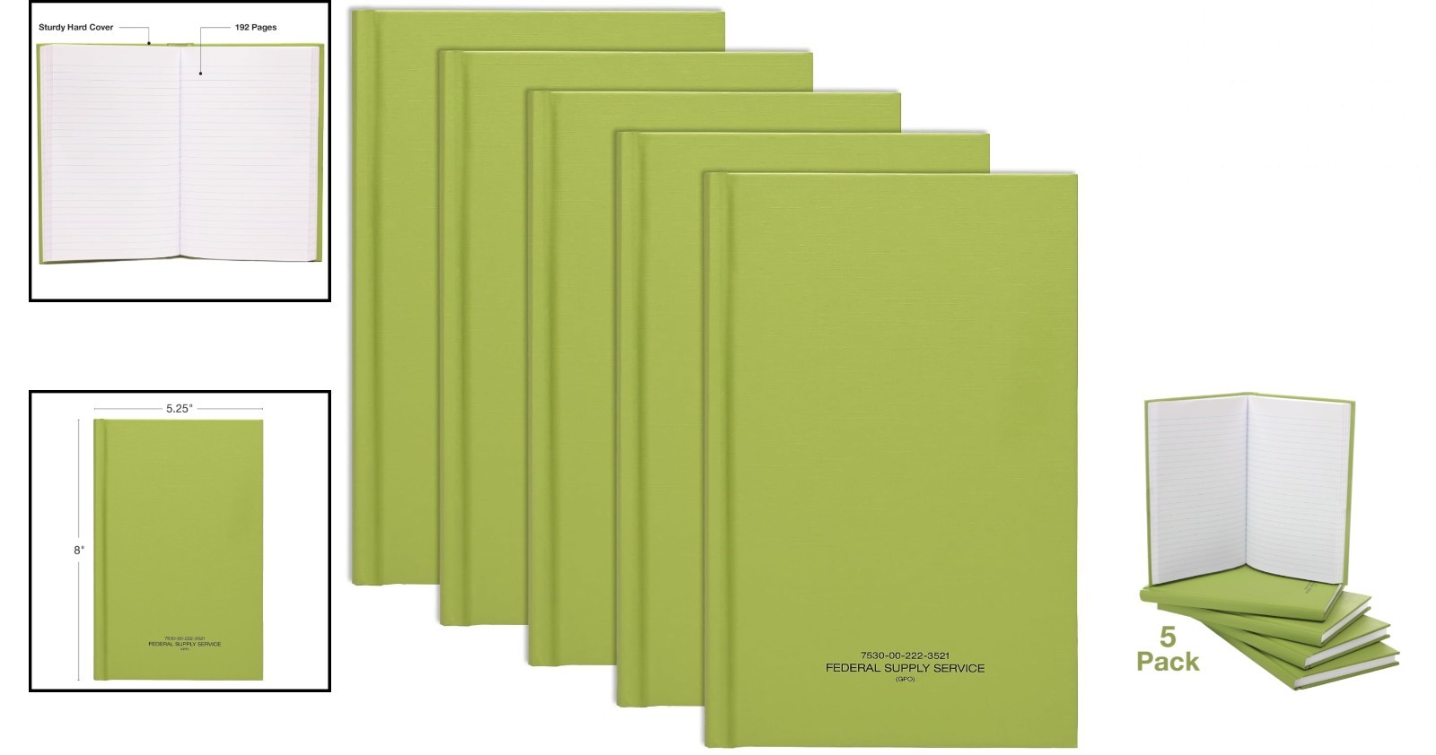 Tactical Military Notebook 5 Pack 5.25″ x 8″