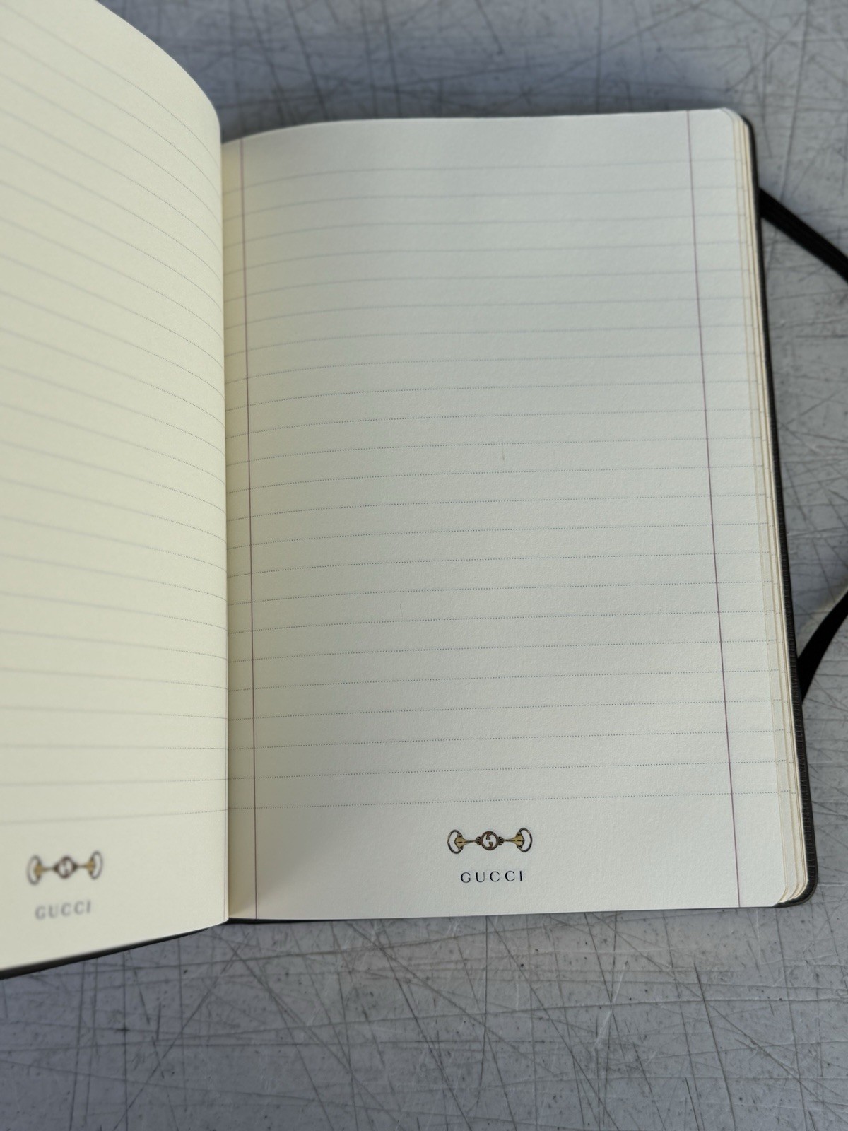 Gucci Notebook with Web and Horsebit in Ivory and Brown mini GG NEW NO BOX/TAGS