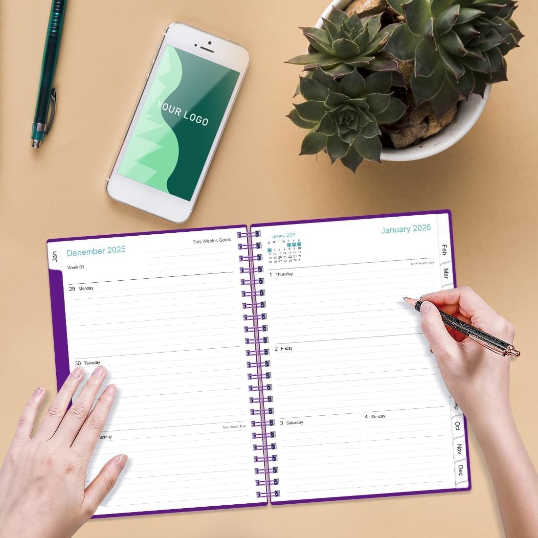 Compact 2026 Weekly Planner: Spiral Bound, 6.4″ x 8.5″, Stylish Organization