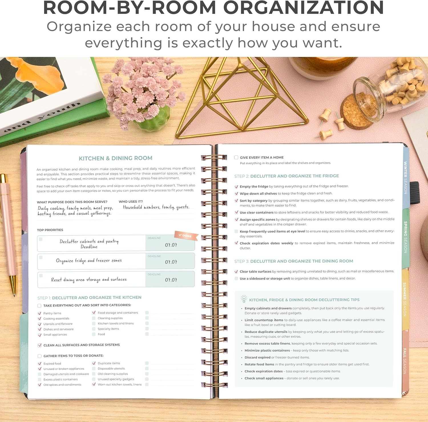 Home Planner Organization Workbook Cleaning Schedule