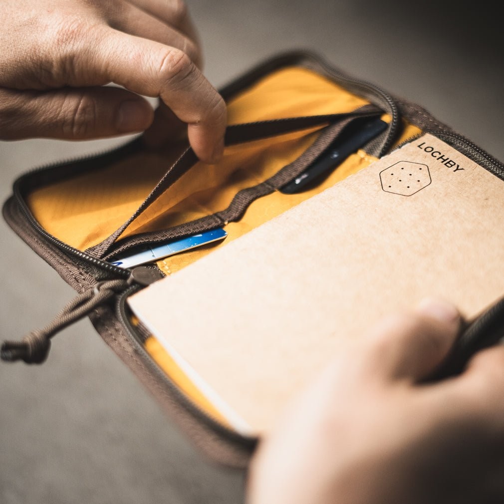 LOCHBY Pocket Journal Black Camo | Notebook Cover | Water Resistant Waxed Canvas