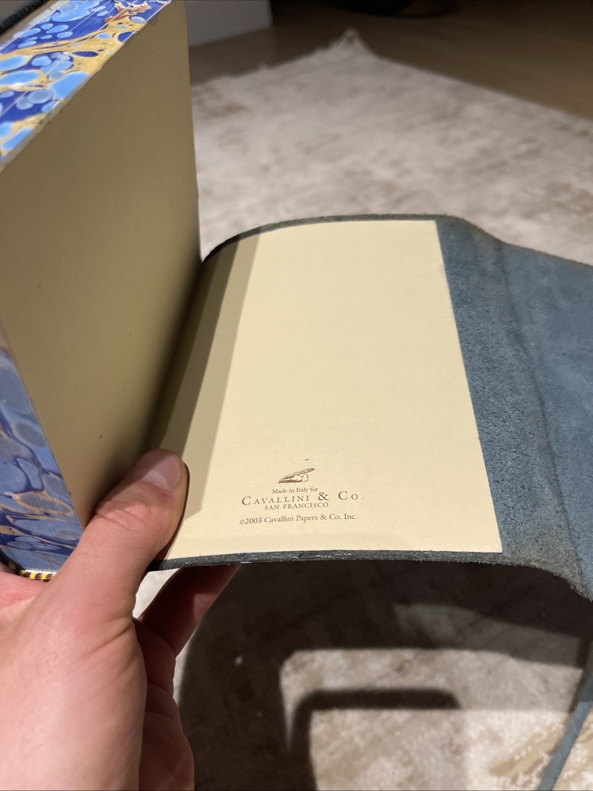 Cavallini & Co. Blue Leather Roma Lussa Journal 6×8 Inches