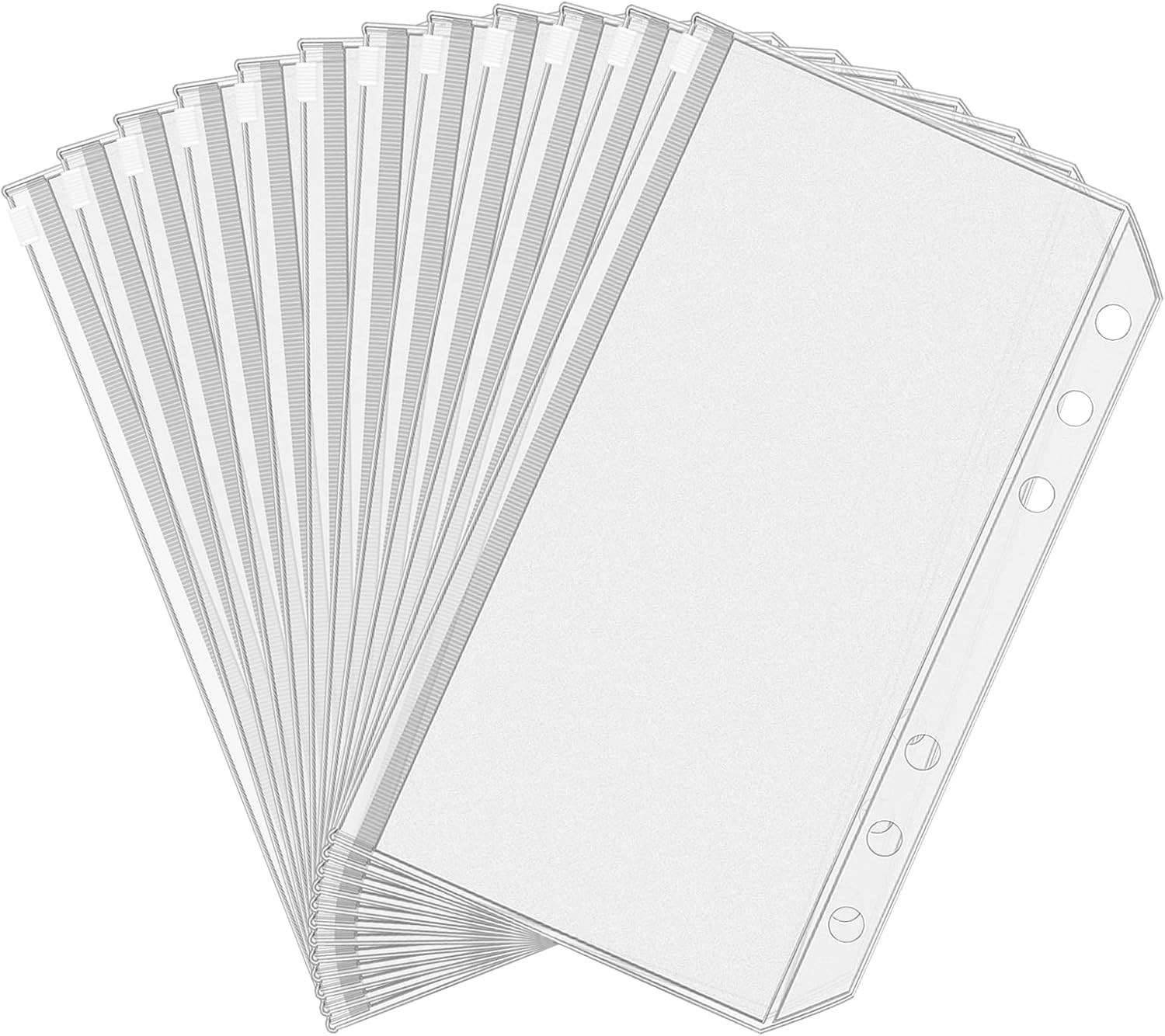 12-Pack A6 Waterproof PVC Binder Pockets with Zipper for Organizing Budgets