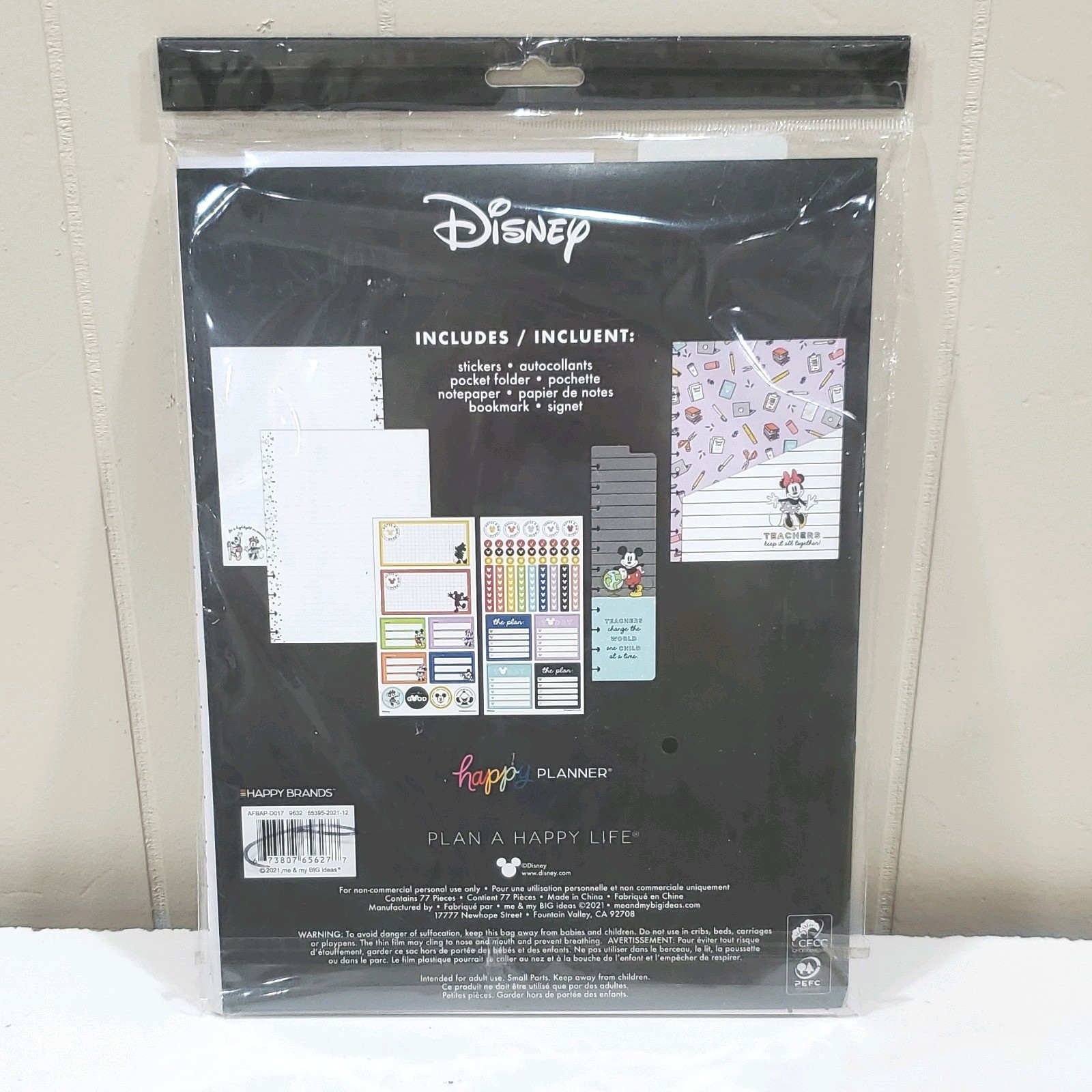 Disney Happy Planner Accessories Teacher Mickey Minnie 77pc AFBAP-D017 New