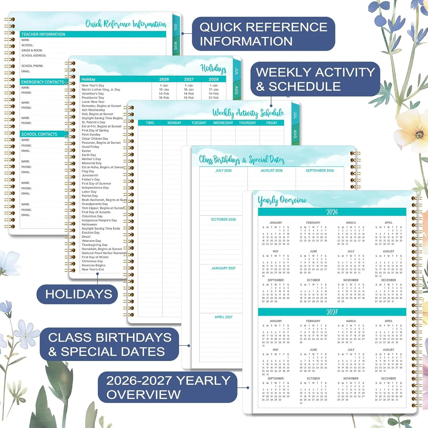 2026-2027 Teacher Planner – Academic Lesson Planner from July 2026 – June 2027