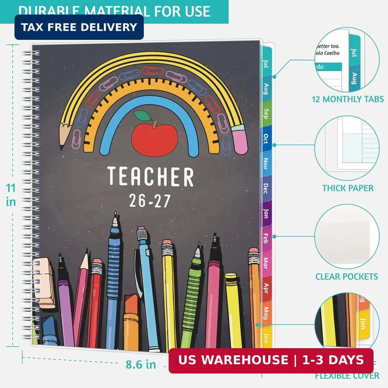 GoiUnlt Teacher Planner 2026-2027, JUL. 2026 – JUN. 2027, Lesson Planner 2026-20