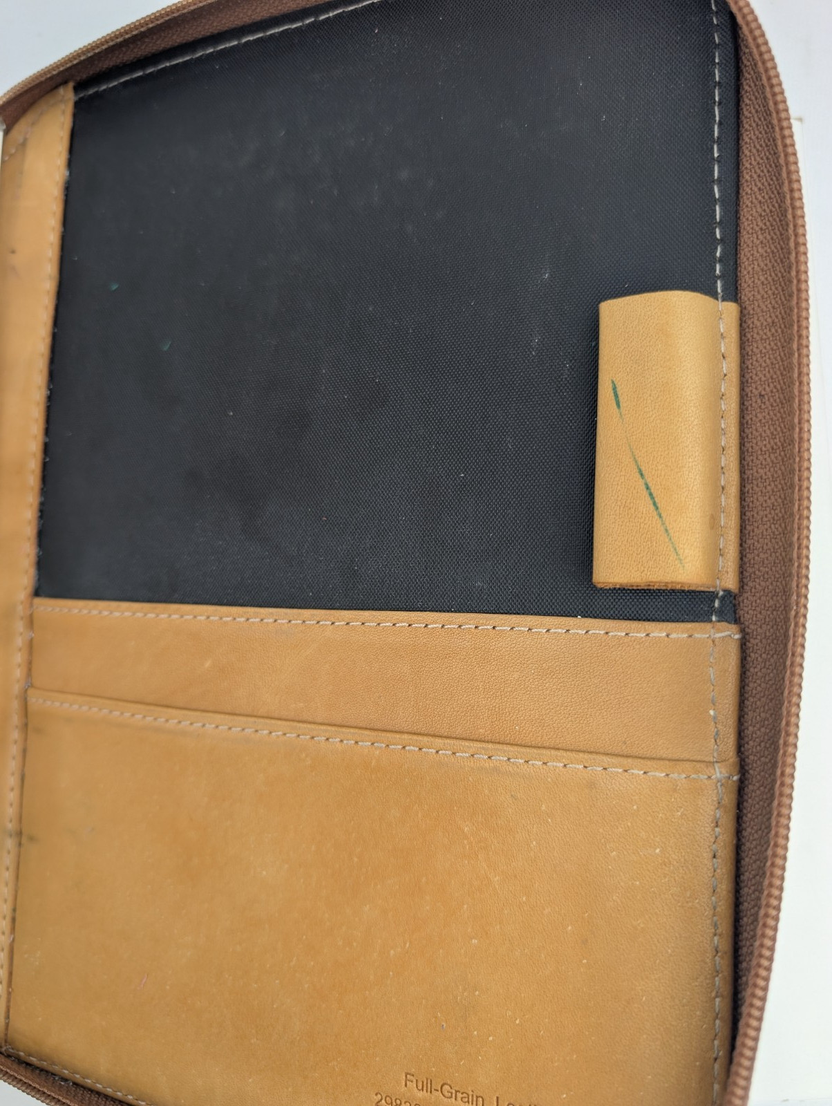 FranklinCovey Camel Brown 100% Leather Pocket 7-Ring Binder Planner Organizer