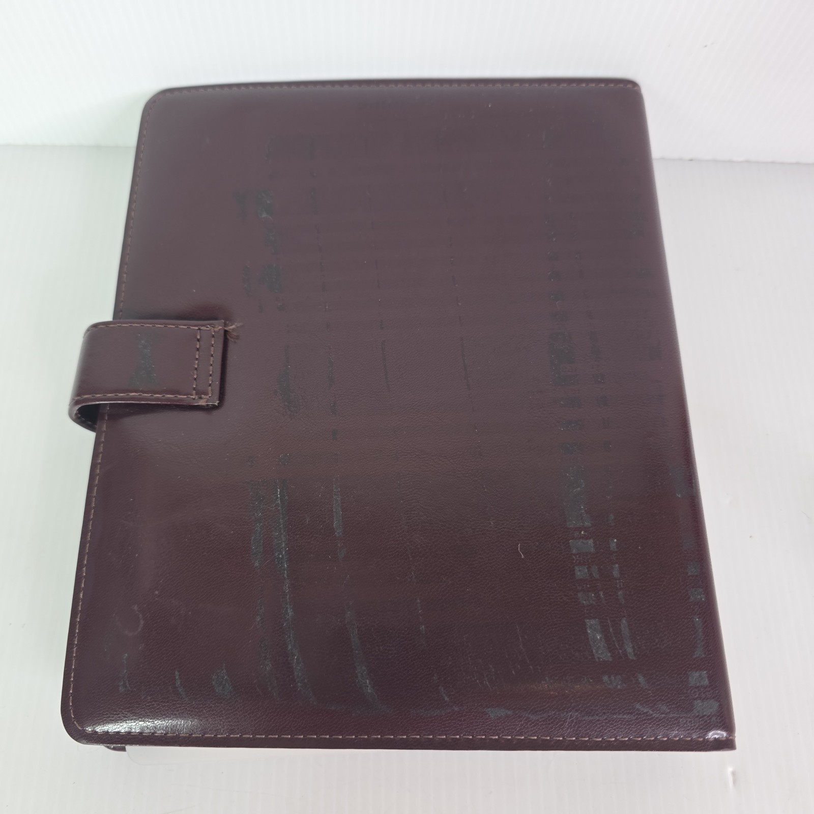 Vintage Rolodex Personal Organizer 8.5×6.5 Faux Leather 6 Ring Burgundy Snap