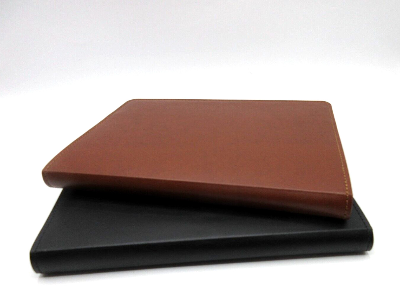 Jos. A. Bank Notebook 9″ Leather Cover Refillable Spiral 144 Lined Pages Black