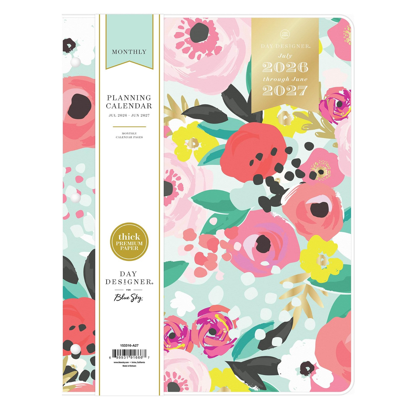 Blue Sky Day Designer 2026-2027 Monthly Academic Year Planner Calendar, July …
