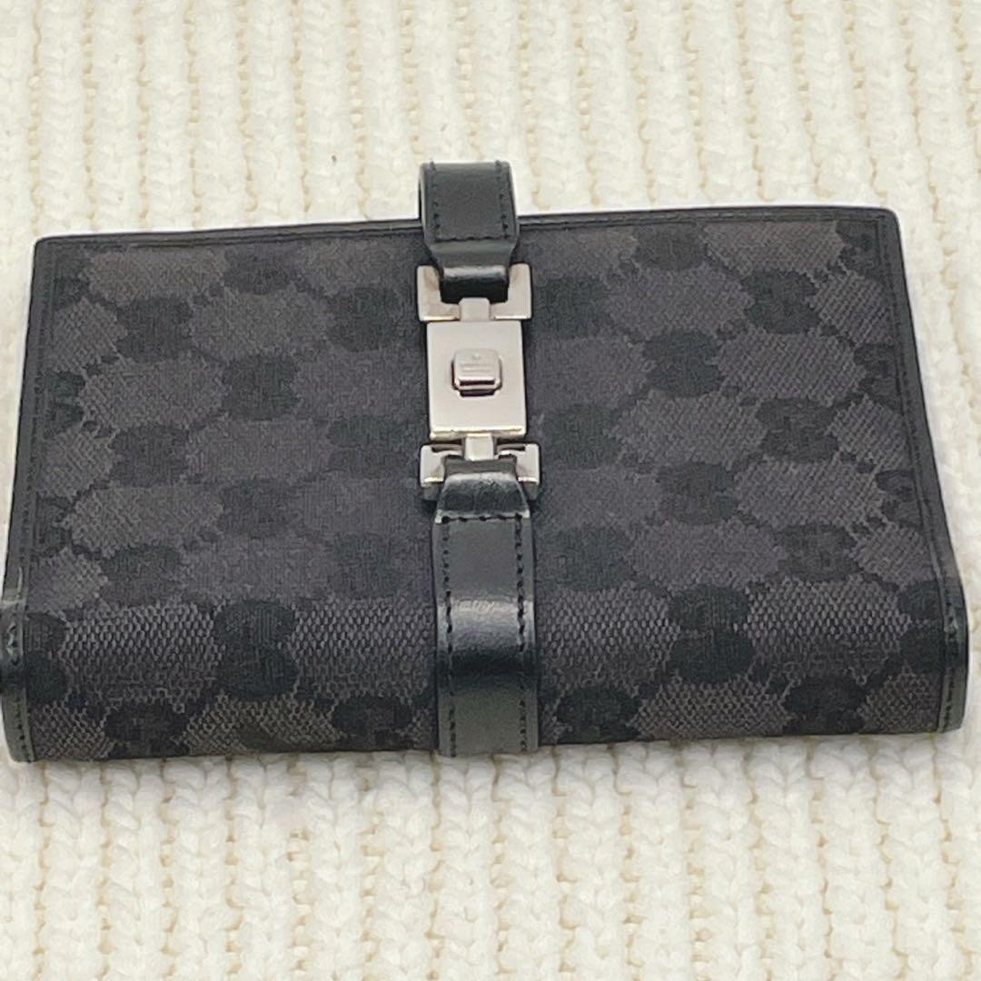 GUCCI Jackie Agenda Planner Notebook Cover GG Canvas Black Silver 6 Ring Japan