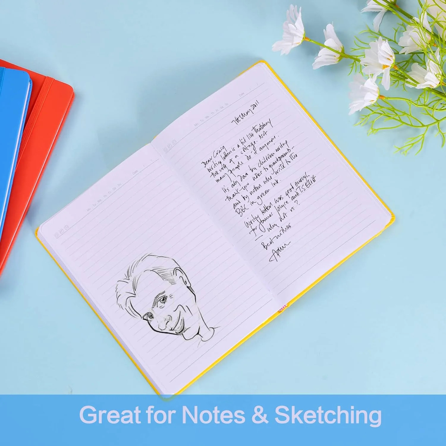 SUIN Hardcover-Journal-Notebooks, A5 Lined Journals Notebook for Writing 200 Pag
