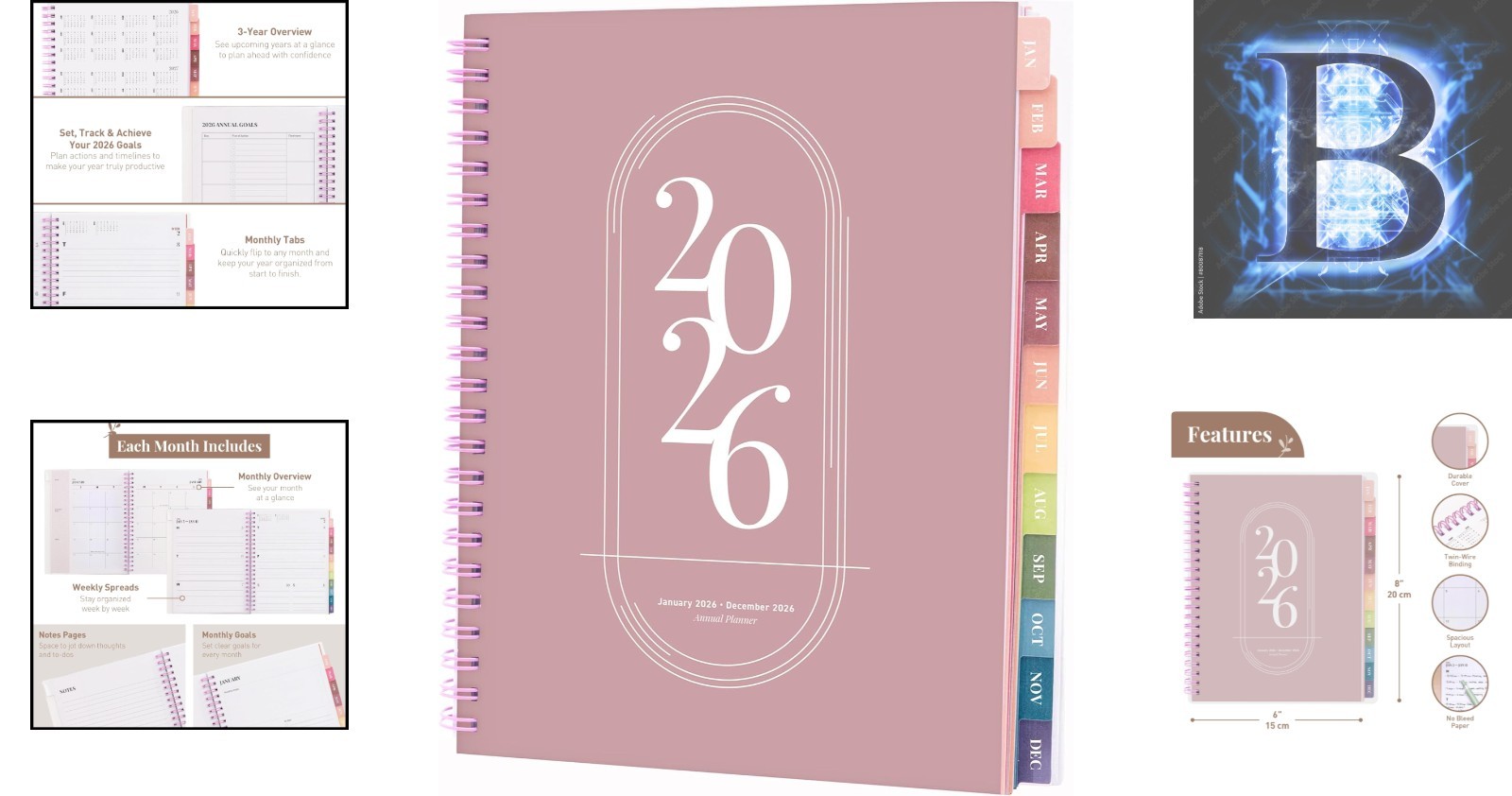 Rileys 2026 Daily Agenda Book: Compact 8×6 Planner with Notes and Goals Features