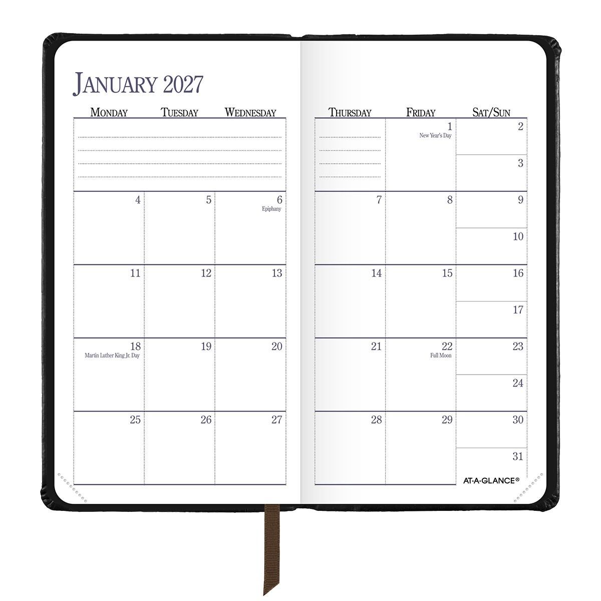 2026 At-A-Glance 74-02 Fine Diary Weekly Monthly Planner, Genuine Leather