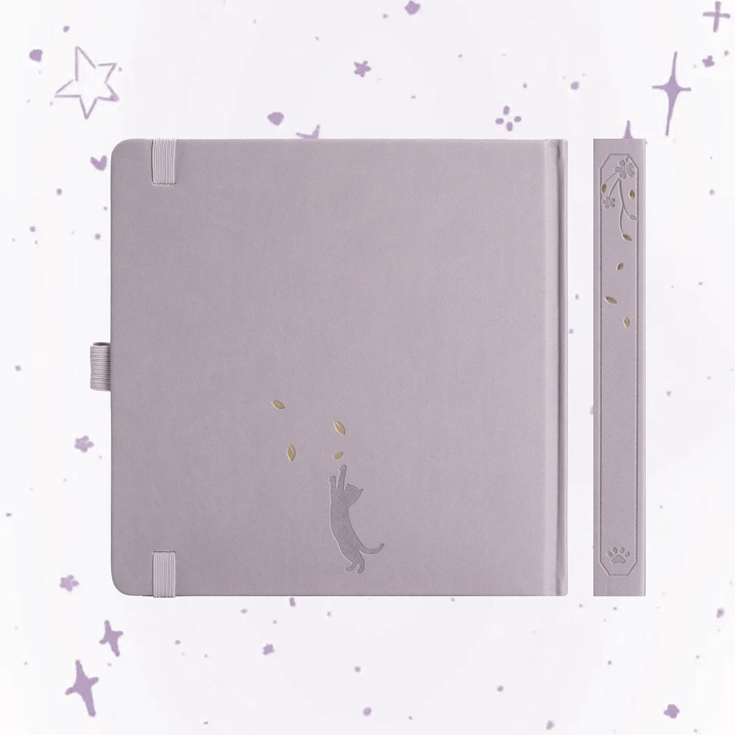 Square Dotted Journal, Cute Cat Journal for Women Girls, Dot Notebook with Prett