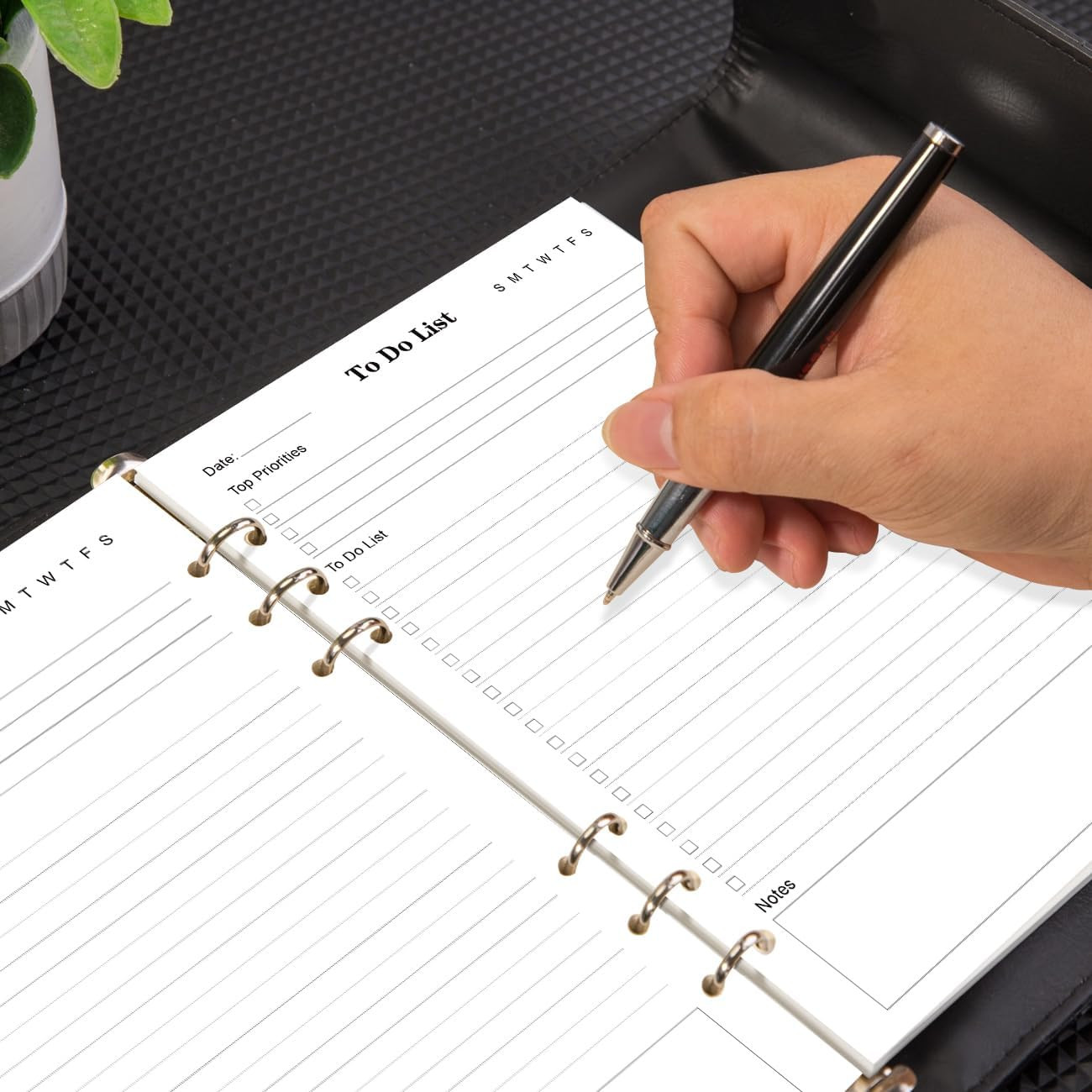 To Do List Inserts for A5 Binder – 6 Hole Punched Daily Planner Refills Paper, 1