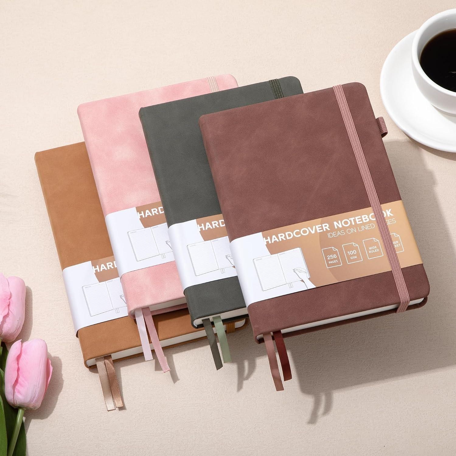 Lined Journal for Women Men 256 Pages 100 Gsm Thick Textured Leather Journaling