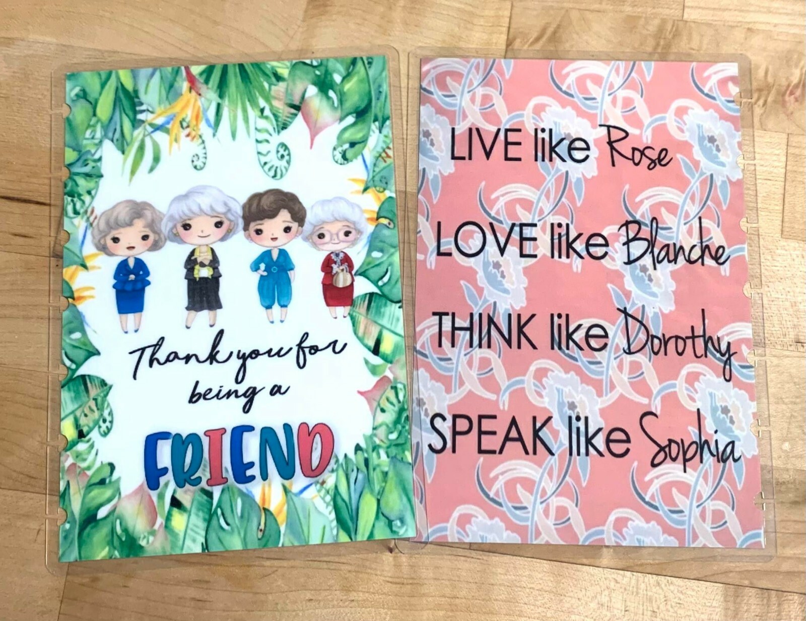 Golden Girls Friend Front/Back Cover Set 4 use with MINI HAPPY Planner
