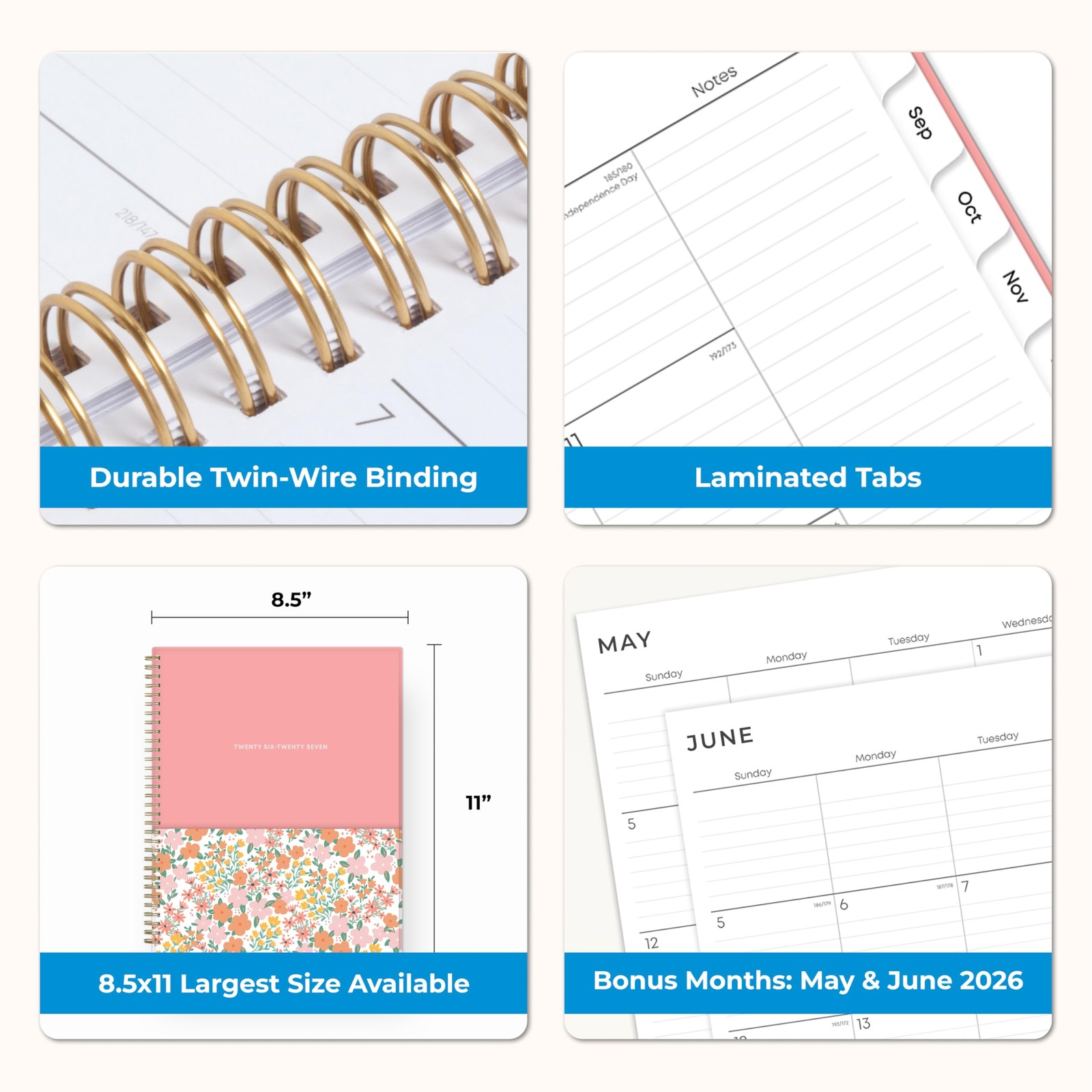 Blue Sky 2026-2027 Weekly and Monthly Academic 8.5″ x 11″, Catira- 2026/2027