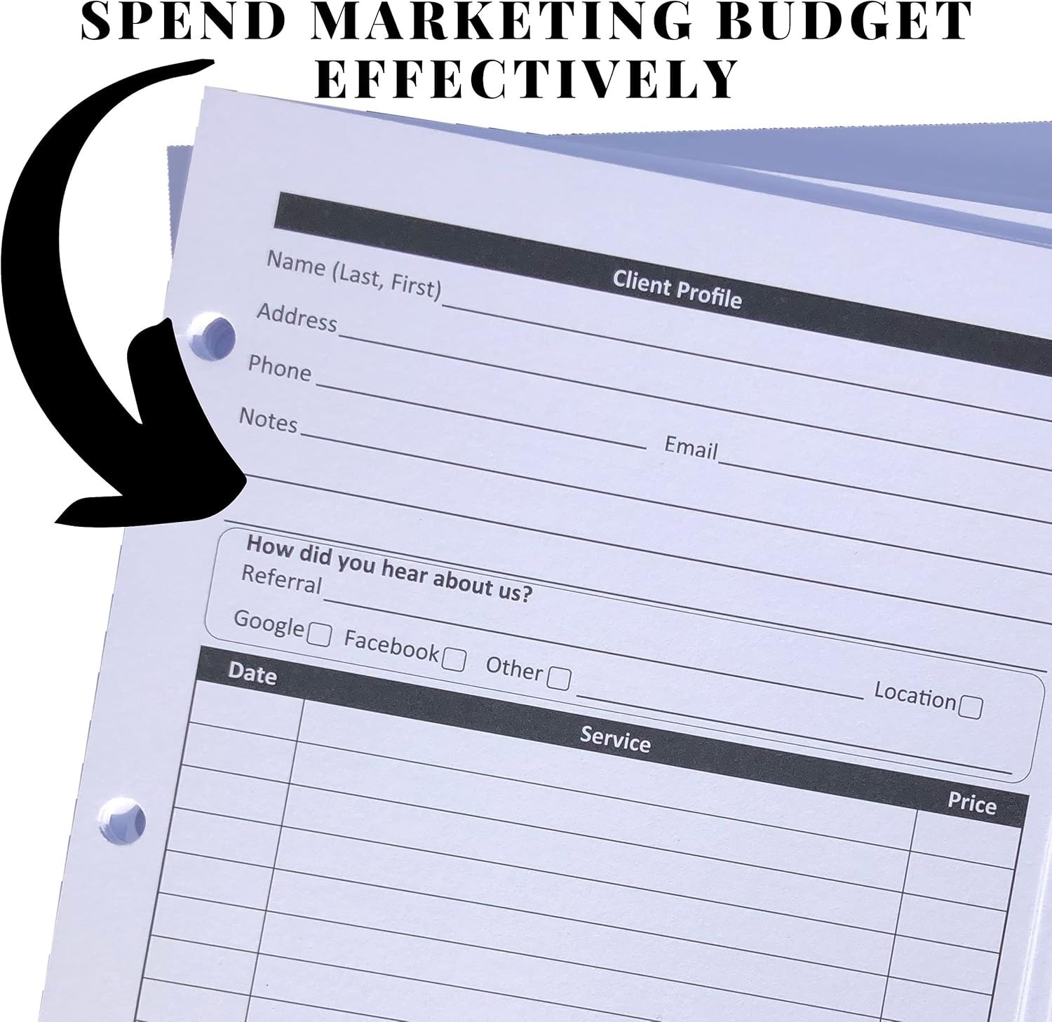 5.5 x 8.5 Cardstock Binder Inserts – Client Profile Management Made Easy
