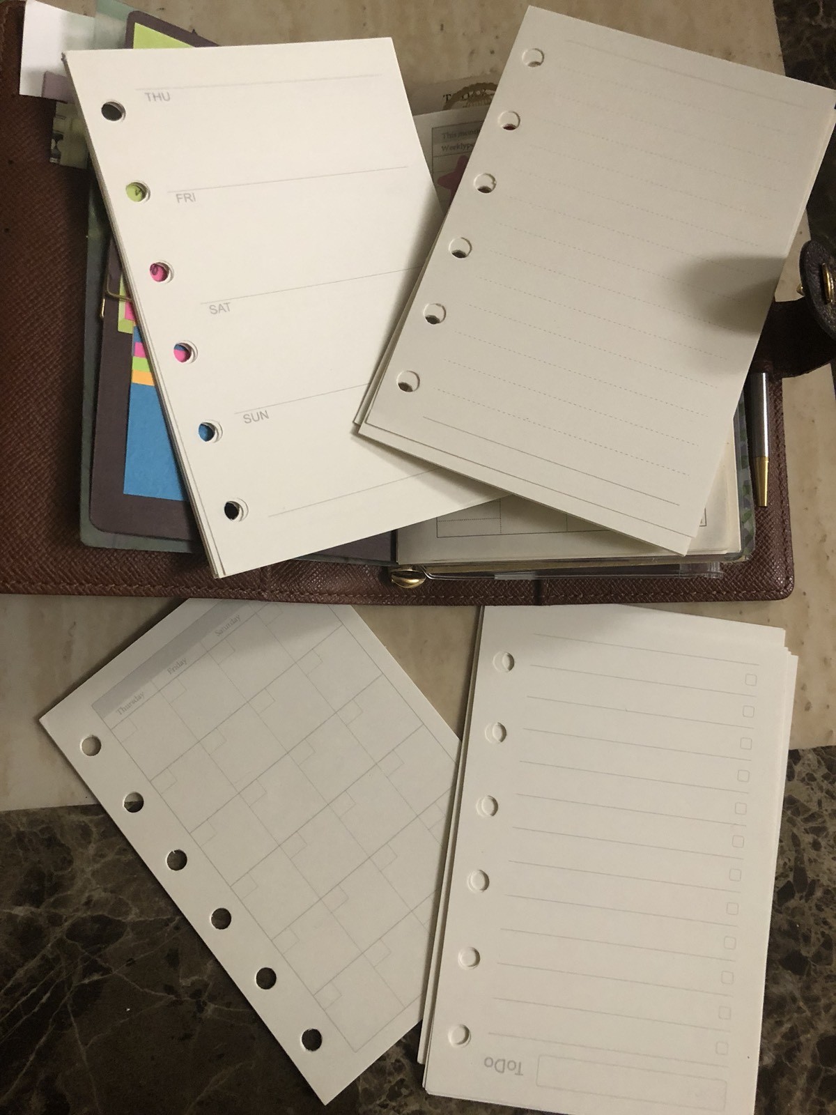 Agenda-PM-Inserts-Monthly-Weekly-Refills Fits For PM Size Agenda #014